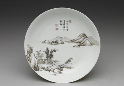 图片[2]-Dish with ink landscape in falangcai painted enamels, Qing dynasty, Yongzheng reign (1723-1735)-China Archive